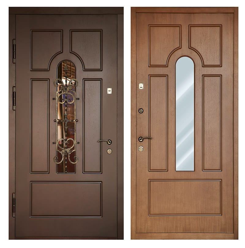 Дверь входная МДФ/МДФ с ковкой 1704