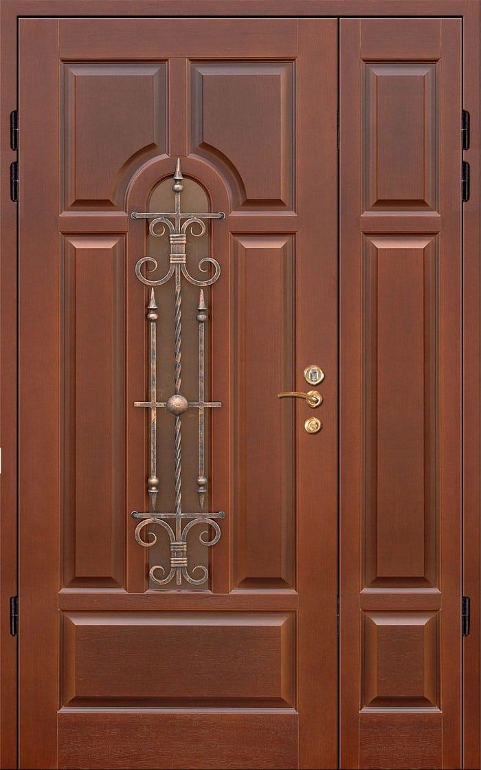 Входная тамбурная дверь МДФ с ковкой 511