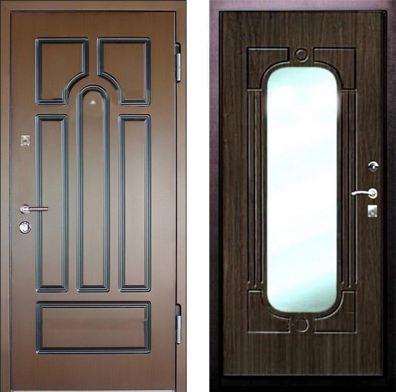 Дверь железная МДФ/МДФ с зеркалом 413