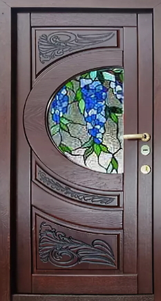 Стальные двери с витражом