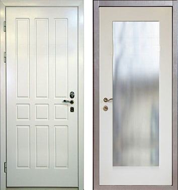 Дверь стальная МДФ/МДФ с зеркалом 405