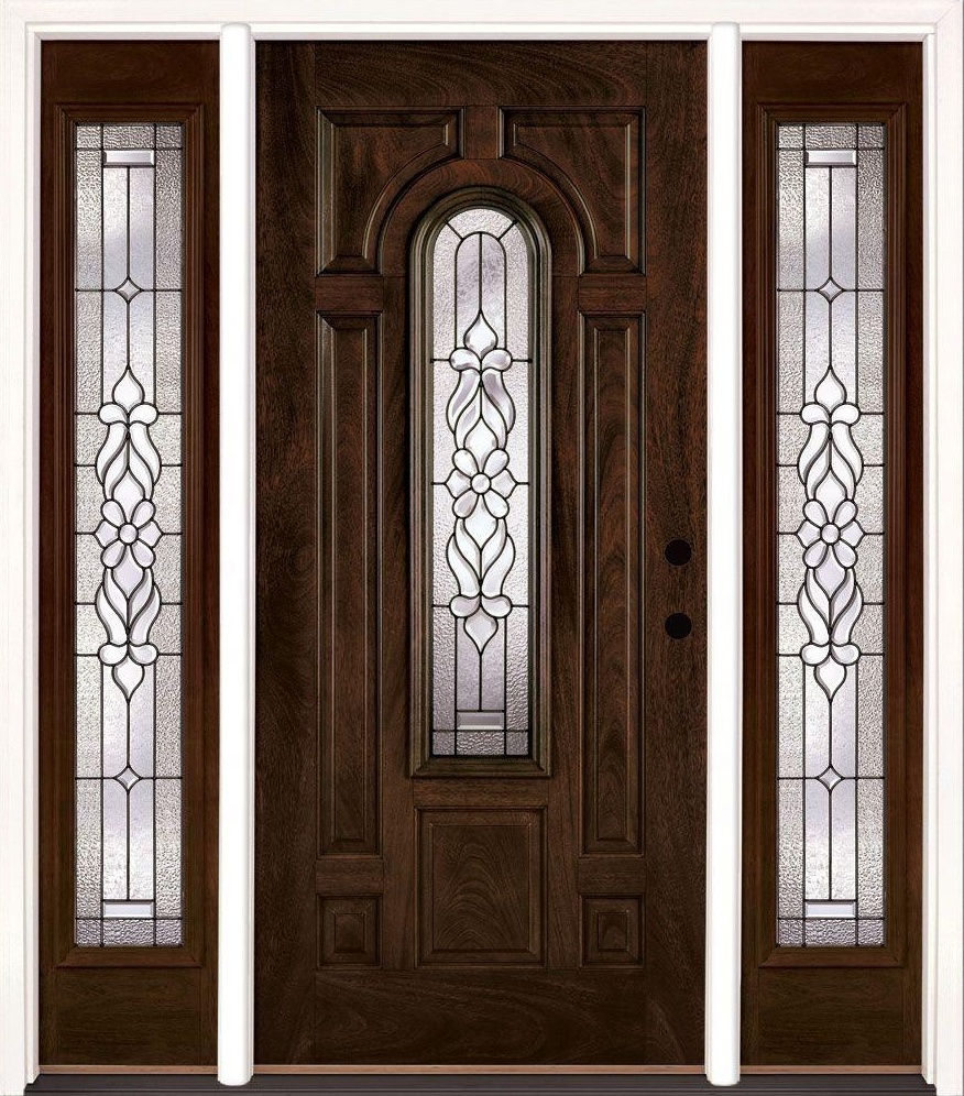 Дверь железная входная МДФ со стеклом 3086