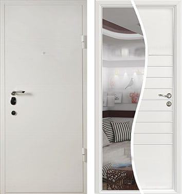 Дверь входная МДФ/МДФ с зеркалом 404
