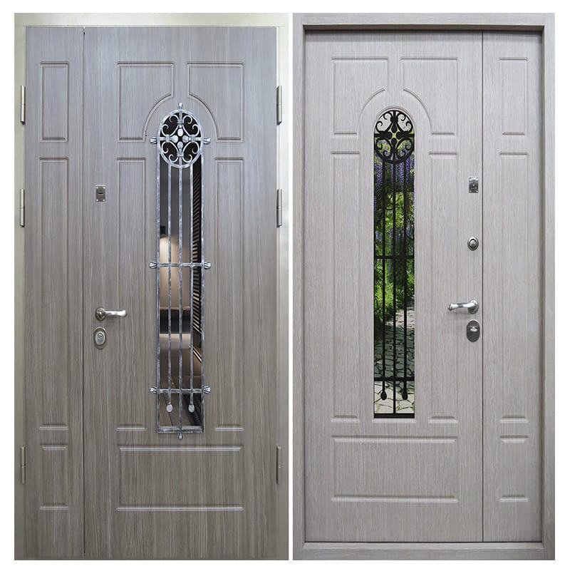 Дверь тамбурная металлическая МДФ с ковкой 509