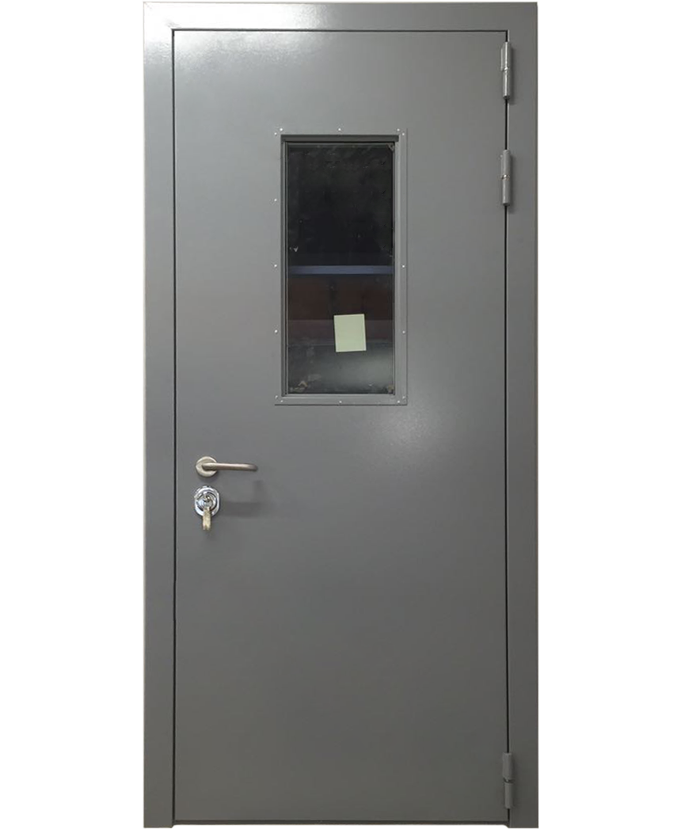 Дверь тамбурная стальная порошок со стеклом 2013
