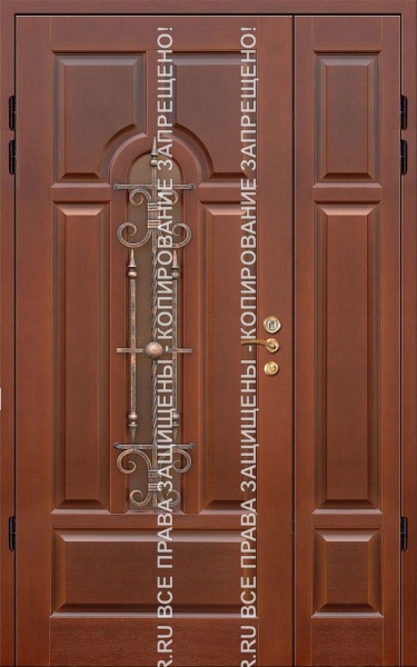 Входная тамбурная дверь МДФ с ковкой 511 Входная тамбурная дверь МДФ с ковкой 511