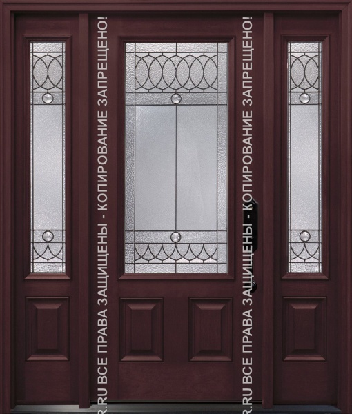 Железная дверь МДФ со стеклом 3082 Железная дверь МДФ со стеклом 3082