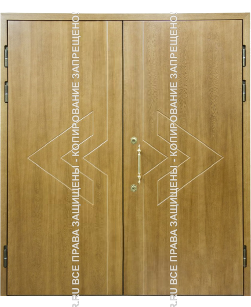 Дверь двухстворчатая металлическая входная МДФ/МДФ 3163 Дверь двухстворчатая металлическая входная МДФ/МДФ 3163