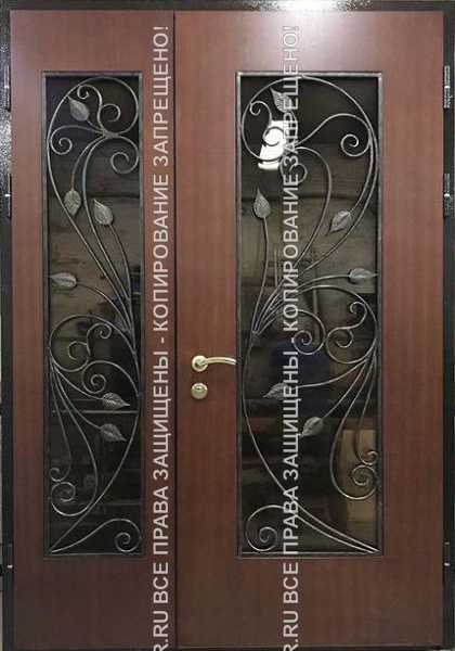 Металлическая тамбурная дверь МДФ с ковкой 514 Металлическая тамбурная дверь МДФ с ковкой 514